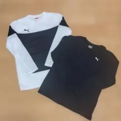 プーマ　ホワイト＆ブラックロンTのセット　美品＆速乾！！　USED