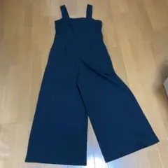 【匿名配送】GU ブラック ワイドレッグ サロペット Sサイズ
