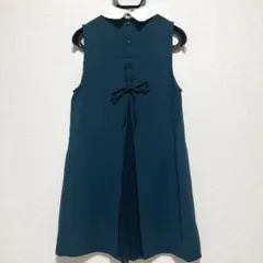 axes femme グリーン ノースリーブワンピース　Mサイズ　ビジュー　襟