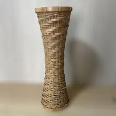 竹製細長い筒型花器花入杵籠円能斉好茶道具茶道古物花器一輪挿し. 竹宝斋Ln234