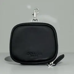 極美品 コーチ クリップオン ポーチ ブラック 完売品 スムース レザー