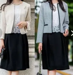 新品 9号 3点セット ブラック ベージュ フォーマルスーツ 【10】