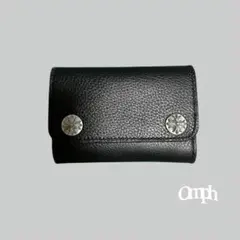 【Omph】 レザーウォレット レザーウォレット コンチョ付き 本革 コンパクト財布 ウォレット