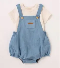 petit main ショートサロペットセット　80