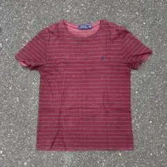 POLO RALPH LAUREN ボーダー Tシャツ バーガンディ