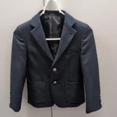 ダークブルー チェック柄 ジャケット 120cm