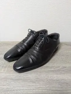 メンズ レザー ストレートチップ ビジネスシューズ ブラック　25cm