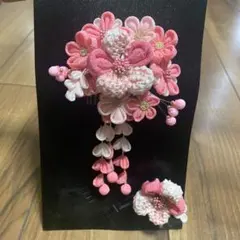 【美品】ピンク 花モチーフ 和風かんざし