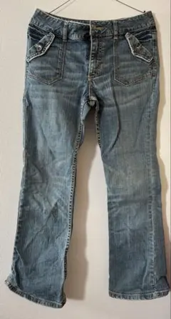 ブーツカットデニム　ライトブルー　y2k 韓国