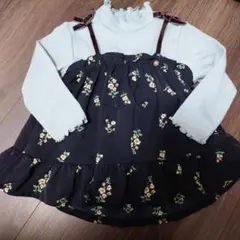 petit main チュニック 花柄 キャミソールドッキング トップス