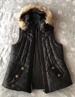 y2kファーベスト　ブラックキルティングベスト【Style&Co.】