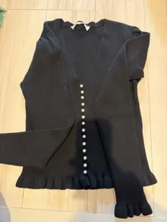 ZARA 黒　りぶ編み