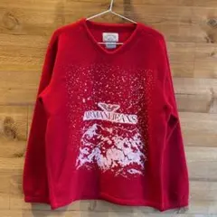 ARMANIJEANS/アルマーニジーンズ/長袖Vネックフリースプルオーバー