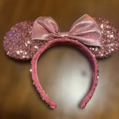 東京ディズニーランド ミニー スパンコール カチューシャ ローズピンク