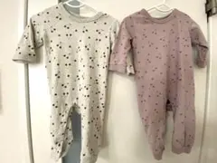 デビロック さくらんぼ柄ロンパース 2枚セット 双子ちゃんにも