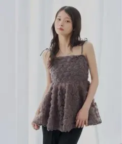 Chico ローズチュールペプラムブラウス