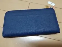 未使用★紺色の薄型財布★小銭入れは外側に使いやすい