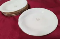 UTSUWAKAN ホワイト皿 23cm ゴールド縁取り