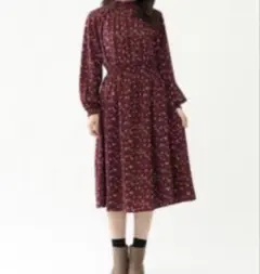 【Honeys】小花柄ハイネックワンピース