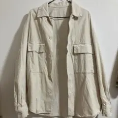 コーデュロイ ミリタリージャケット ホワイト