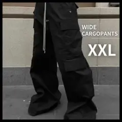 カーゴパンツ ワイド ナイロン メンズ ユニセックス ストリート 黒 XXL