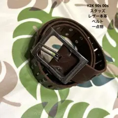 一点物　Y2K 90s 00s スタッズ　レザー　本革　ベルト　ヴィンテージ