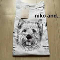 美品niko and...ドローイングBIGDOGTシャツ テリアオフ Lサイズ