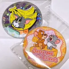 トムとジェリー　中国限定　正規品　海外　タフィー　ニブルス　缶バッジ　オーロラ