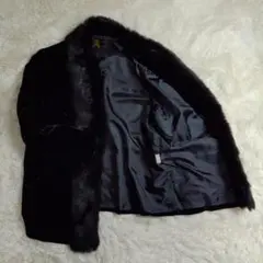 ファージャケット ショールカラー ベルベット USA製 ブラック 高級感