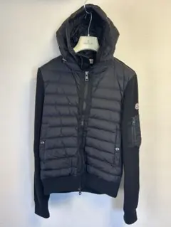 【美品】MONCLER モンクレール ニット切替ダウンジャケット ブラック M