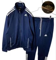 adidasアディダス三本線×ネイビージャージセットアップ上下セットのサムネイル