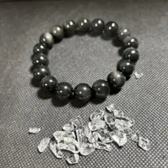 パワーストーン アクセサリー ブレスレット M★未使用品 約19cm 黒色