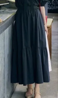 23区　ハイカウントウェザーストレッチ ティアード スカート