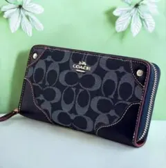 【新品】COACH 長財布ネイビー新品