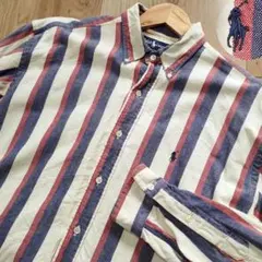 ラルフローレン オックスフォード BDシャツ トリコロールストライプ ポニー刺繍