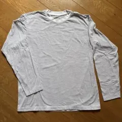 無印良品 MUJI ボーダー ロングTシャツ M ストライプ 白黒