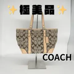 【美品】COACH シグネチャー スモール トートバッグ 6043 ベージュ
