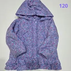 マザウェイズ　 花柄フード付き中綿コート 120