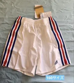 新品アディダス ハーフパンツ 160 日本製 撥水 防污 三本線
