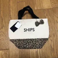 未使用　SHIPS シップス　リボンチャーム付き　トートバッグ