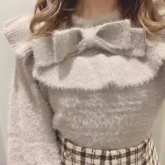 シャギーニットピンク