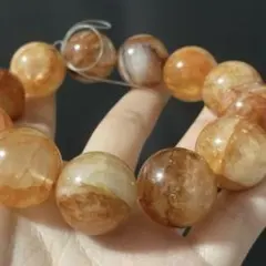 超美品　オレンジリモナイトインクォーツブレスレット