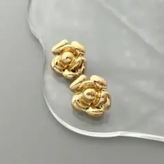 ゴールド　レディース　花　フラワー　結婚式お呼ばれ　ドレスに似合う ピアス
