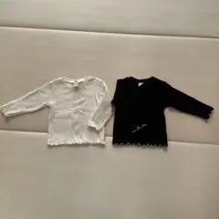 プティマイン　長袖Tシャツ2点セット（白・黒）