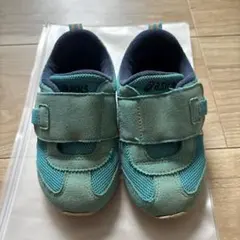 ASICS ベビーシューズ 青緑色