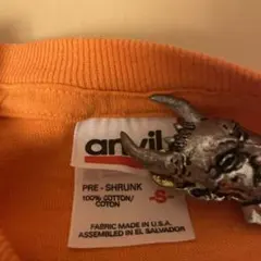 vintage 90s anvil オレンジ　無地Tシャツ S y2k
