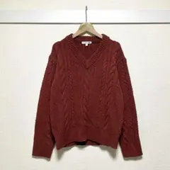 JW ANDERSON×UNIQLO ケーブル編みVネックニット L ウール混