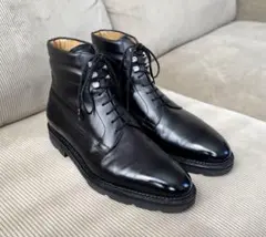 CROCKETT&JONES 8 D スウェード パテントレザー ブーツ - メルカリ