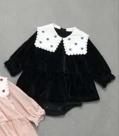 アプレレクール　ベロア刺繍ロンパース　80