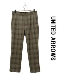 R402/美品 UNITED ARROWS ツイードパンツ チェック 2タックのサムネイル